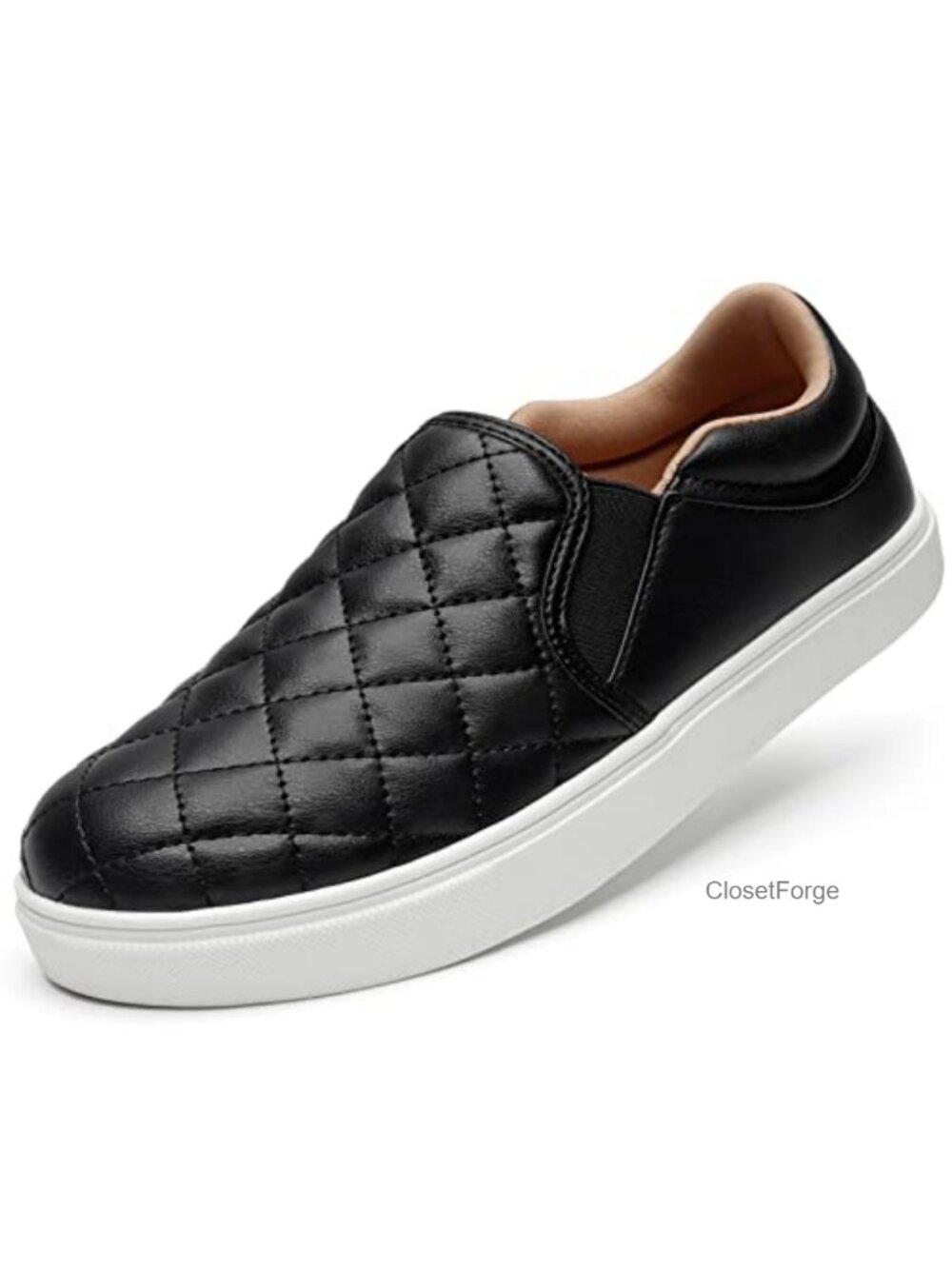 Vegan Faux Leather Slip On Loafers Women Fashion Sneakers Casual Comfortable